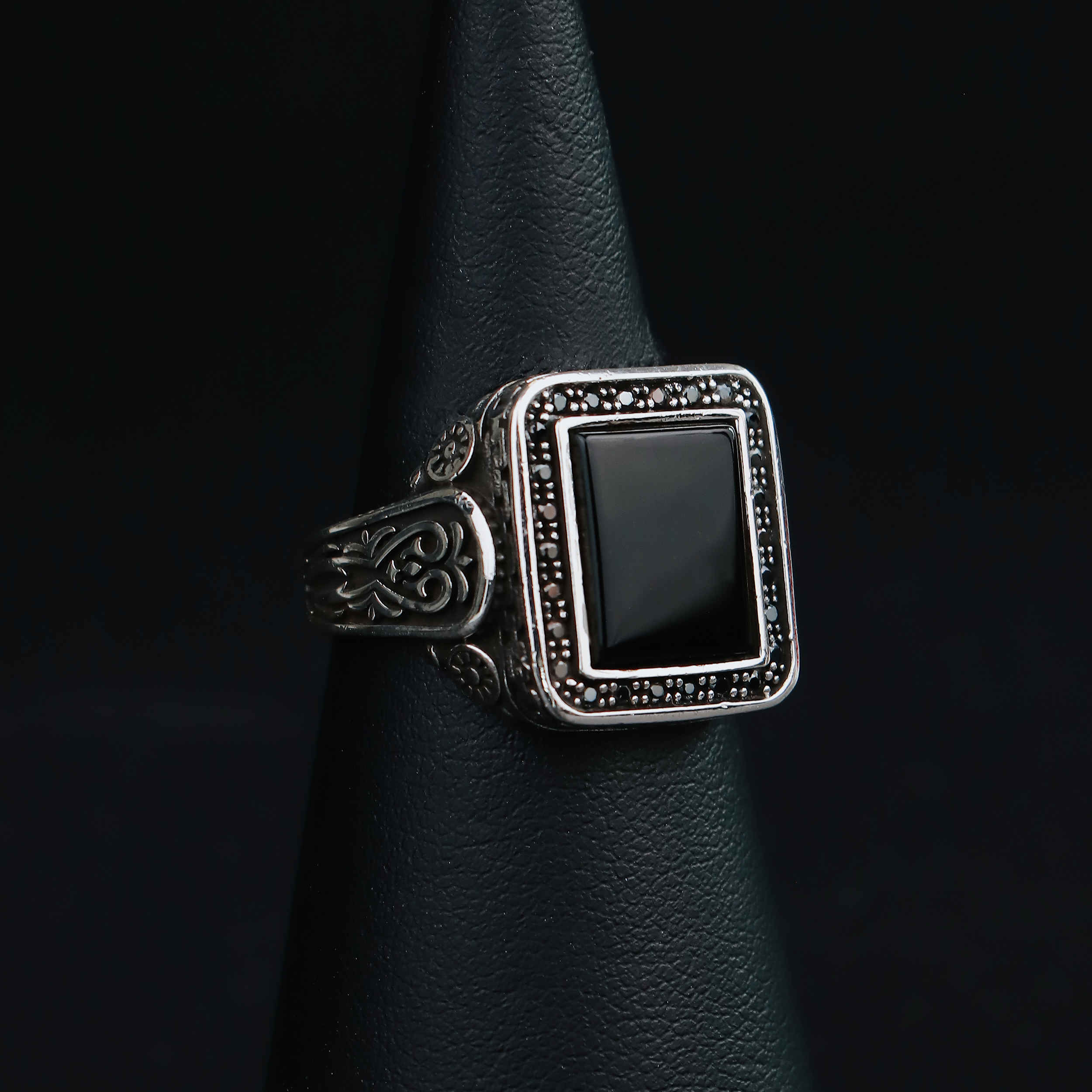 Price and Buy Classic Persian Silver Ring for Men with Black Gemstone - Image 5