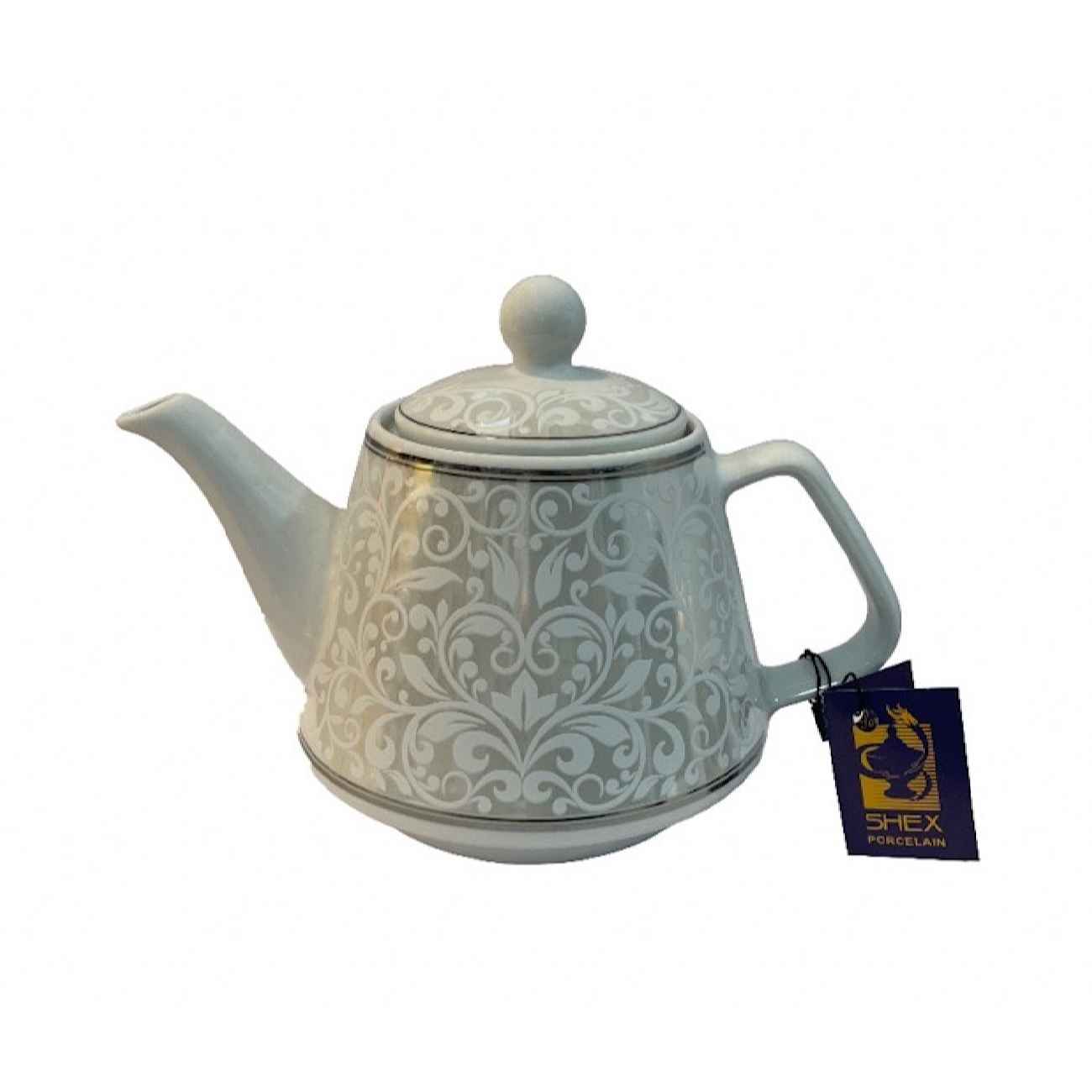 Price and Buy Classic Porcelain Serving Teapot in Floral Design White