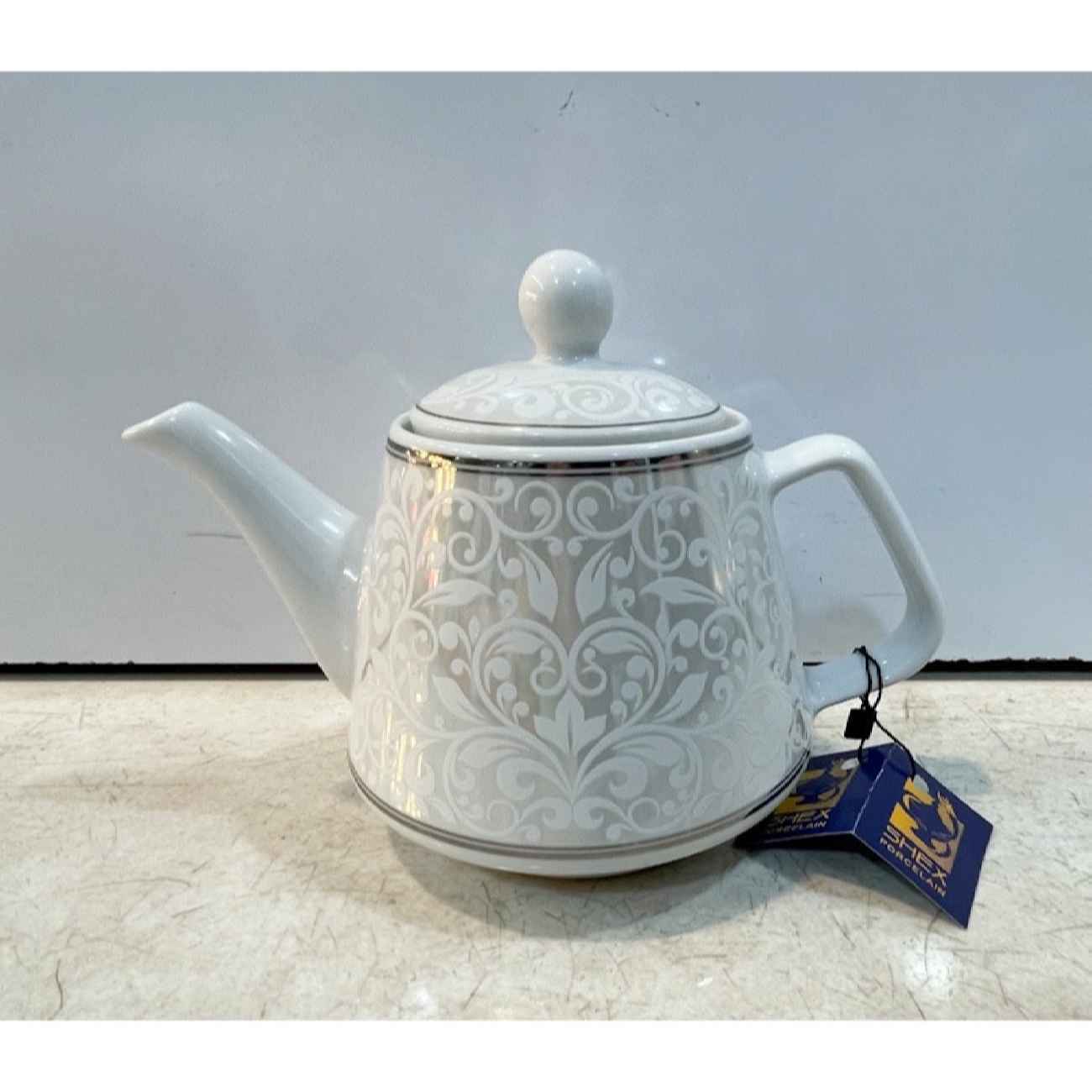 Price and Buy Classic Porcelain Serving Teapot in Floral Design White - Image 3