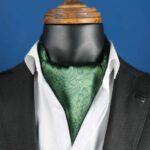 Price and Buy Classic Style Ascot Tie Suitable for Men with Floral Paisley Pattern in Green - Image 3