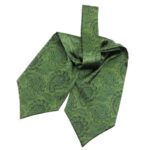 Price and Buy Classic Style Ascot Tie Suitable for Men with Floral Paisley Pattern in Green - Image 6