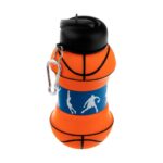 Price and Buy Collapsible Silicone Sport Water Bottle – Basketball Ball Design, 0.55 Liter, Portable & Reusable