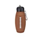 Price and Buy Collapsible Silicone Water Bottle – Rugby Ball Design, 0.55 Liter, Portable & Reusable