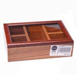 Price and Buy Compact Tea Storage Box with Classic Wood Detailing