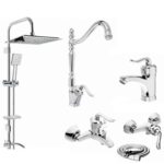 Price and Buy Complete Shower, Faucets, and Accessories – Elegant Chrome Bathroom Fixtures Set | Rose