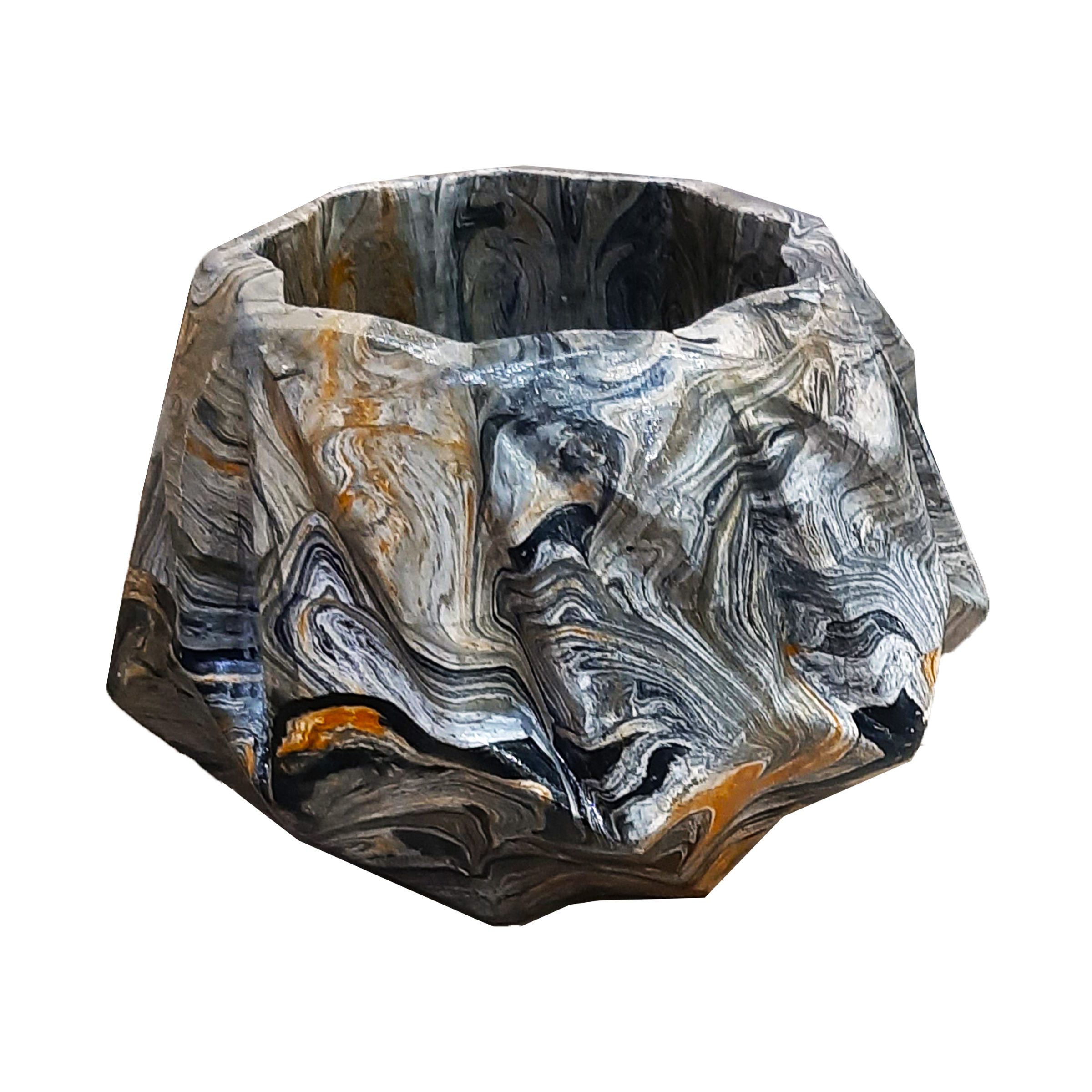 Price and Buy Concrete Vase Handcrafted with Resin Hydro Dip Gray