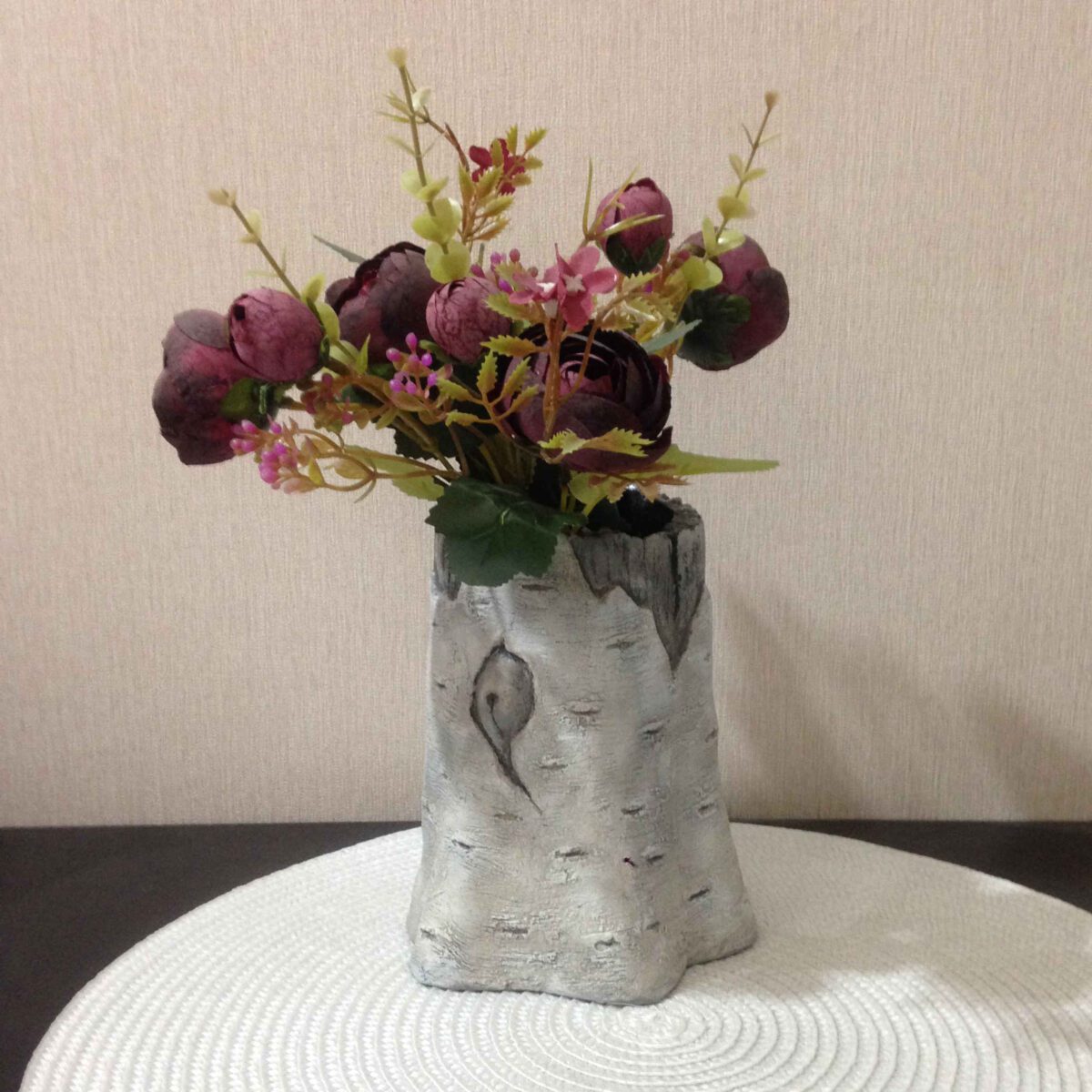 Price and Buy Concrete Vase Handcrafted with Tree Trunk Design - Image 4