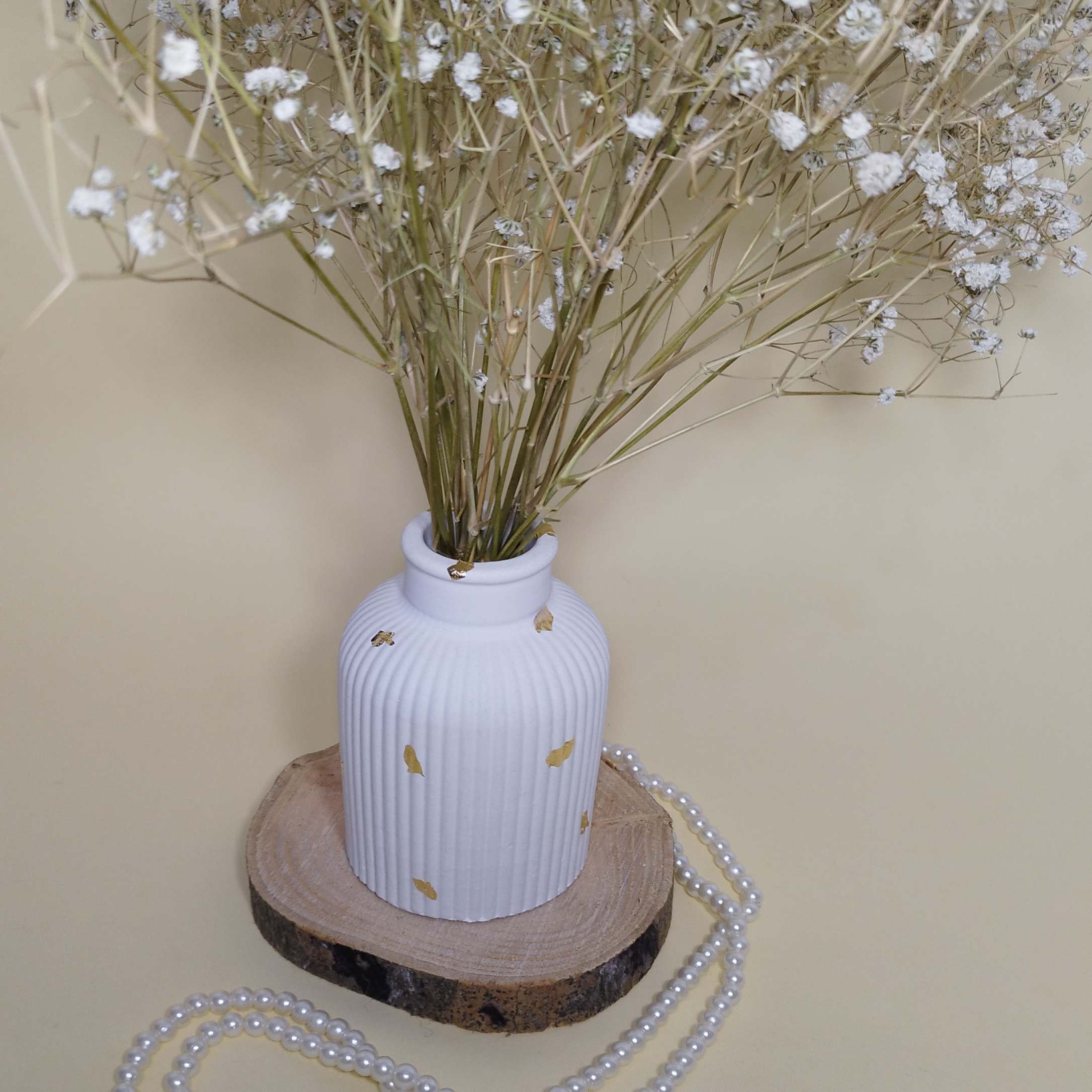 Price and Buy Concrete Vase with Resin Handcrafted White - Image 3