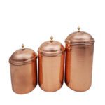 Price and Buy Copper Canister Jar Handcrafted Hammered Countertop Set of 3