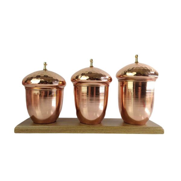 Price and Buy Copper Canister Jar Handcrafted to Enhance your Kitchen Hammered Set of 3