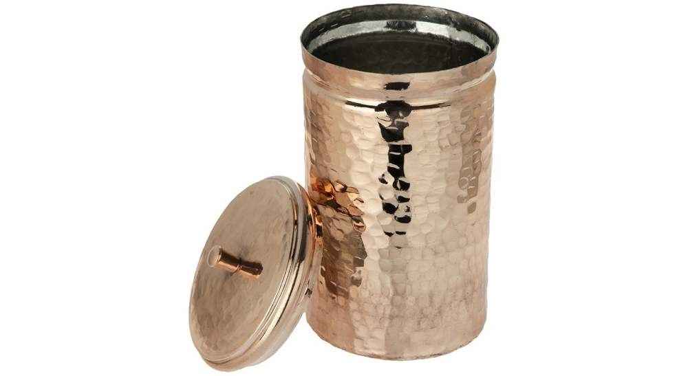 Price and Buy Copper Canister Jar Handcrafted to Enhance your Kitchen Hammered - Image 3