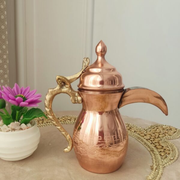 Price and Buy Copper Dallah Coffee Pot for Brewing Qahwa & Arabic Coffee, Tinned Inside with Brass Handle_6900565e4a598.jpeg Price and Buy Copper Dallah Coffee Pot for Brewing Qahwa & Arabic Coffee, Tinned Inside with Brass Handle