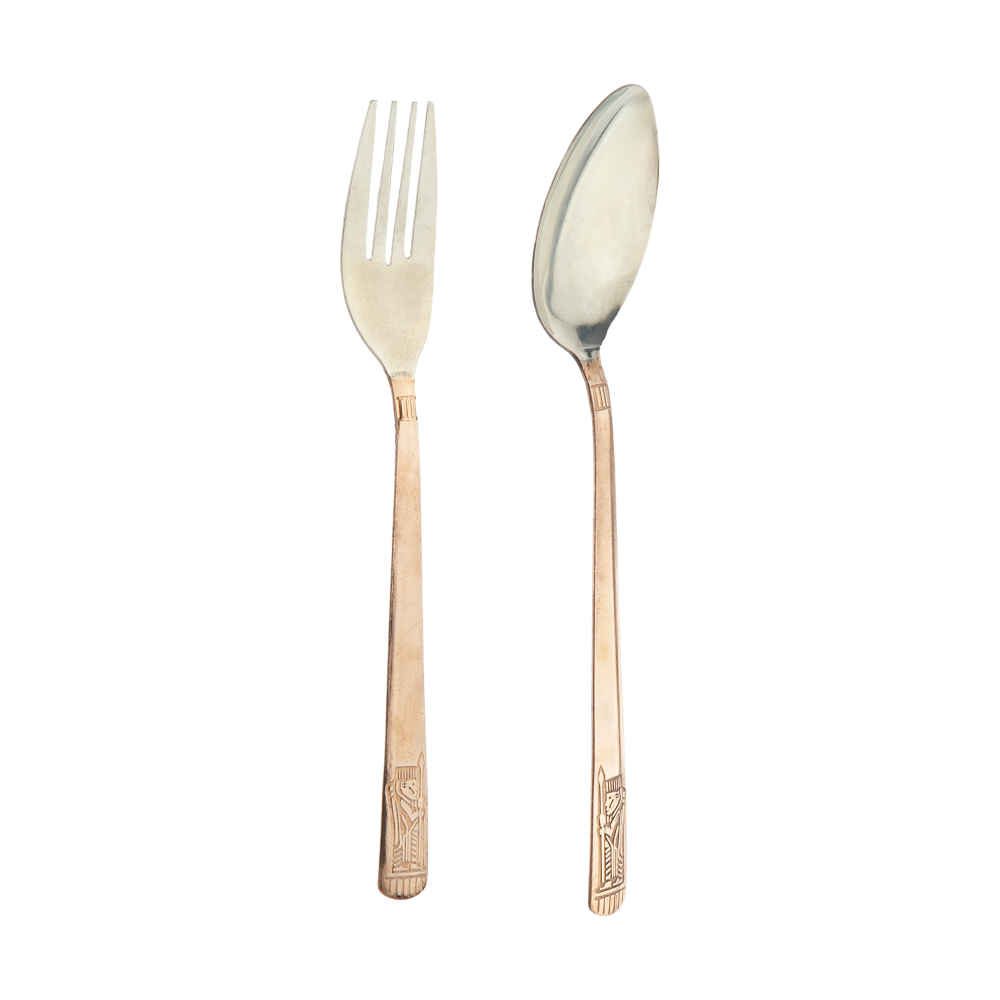Price and Buy Copper Flatware Set – Spoon and Fork Ghazal (12pcs)