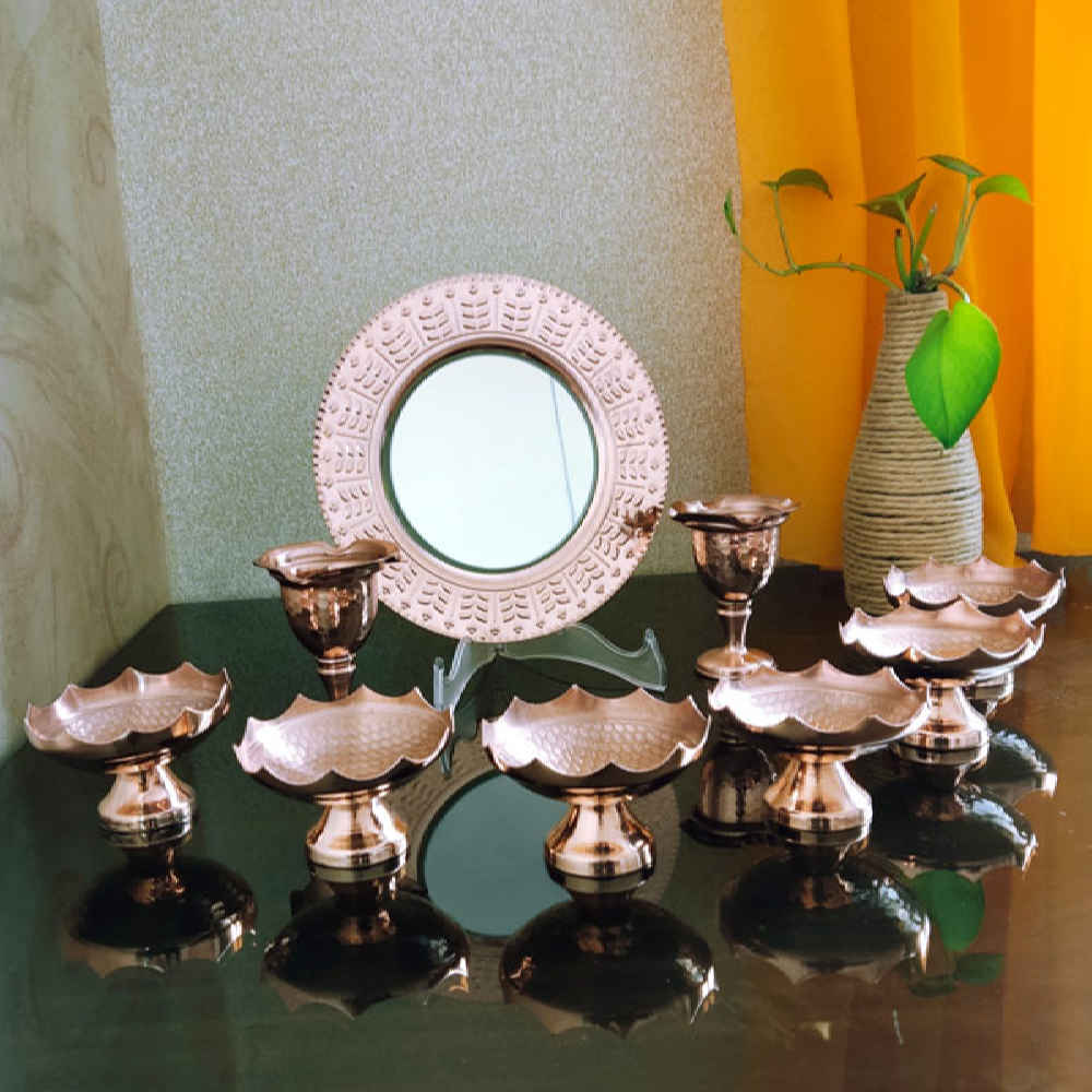 Price and Buy Copper Haftseen Set Dishes with Mirror suitable for Nowruz Kiarash - Image 3