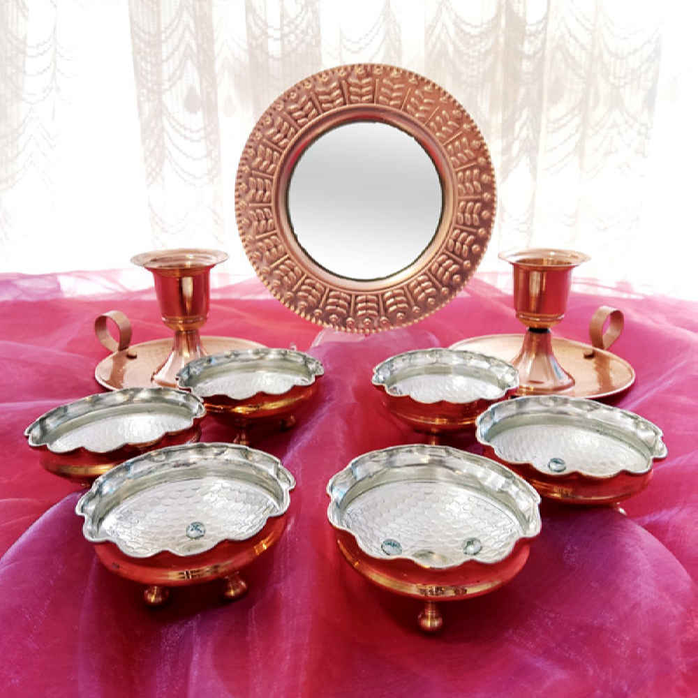 Price and Buy Copper Haftseen Set Dishes with Mirror suitable for Nowruz Vanisha - Image 3