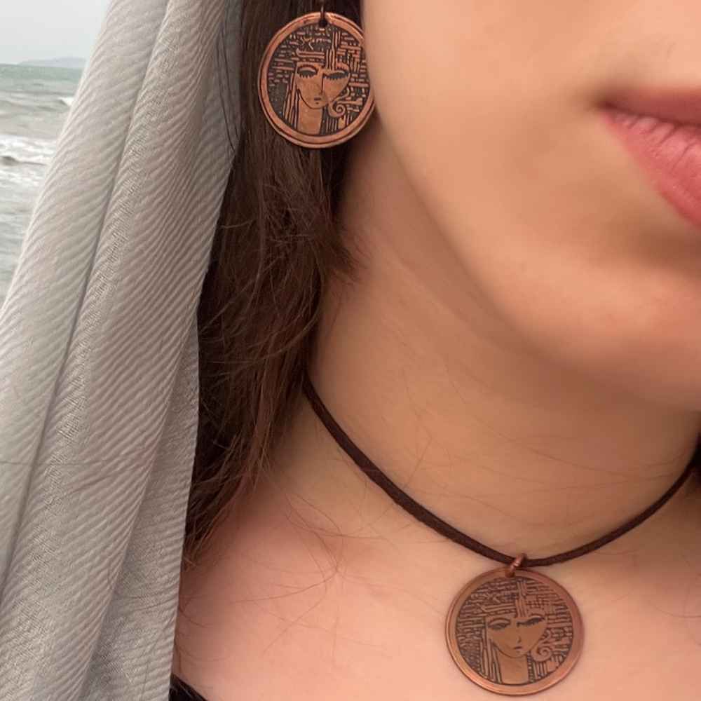 Price and Buy Copper Necklace & Earring Set Model Rokh - Image 3