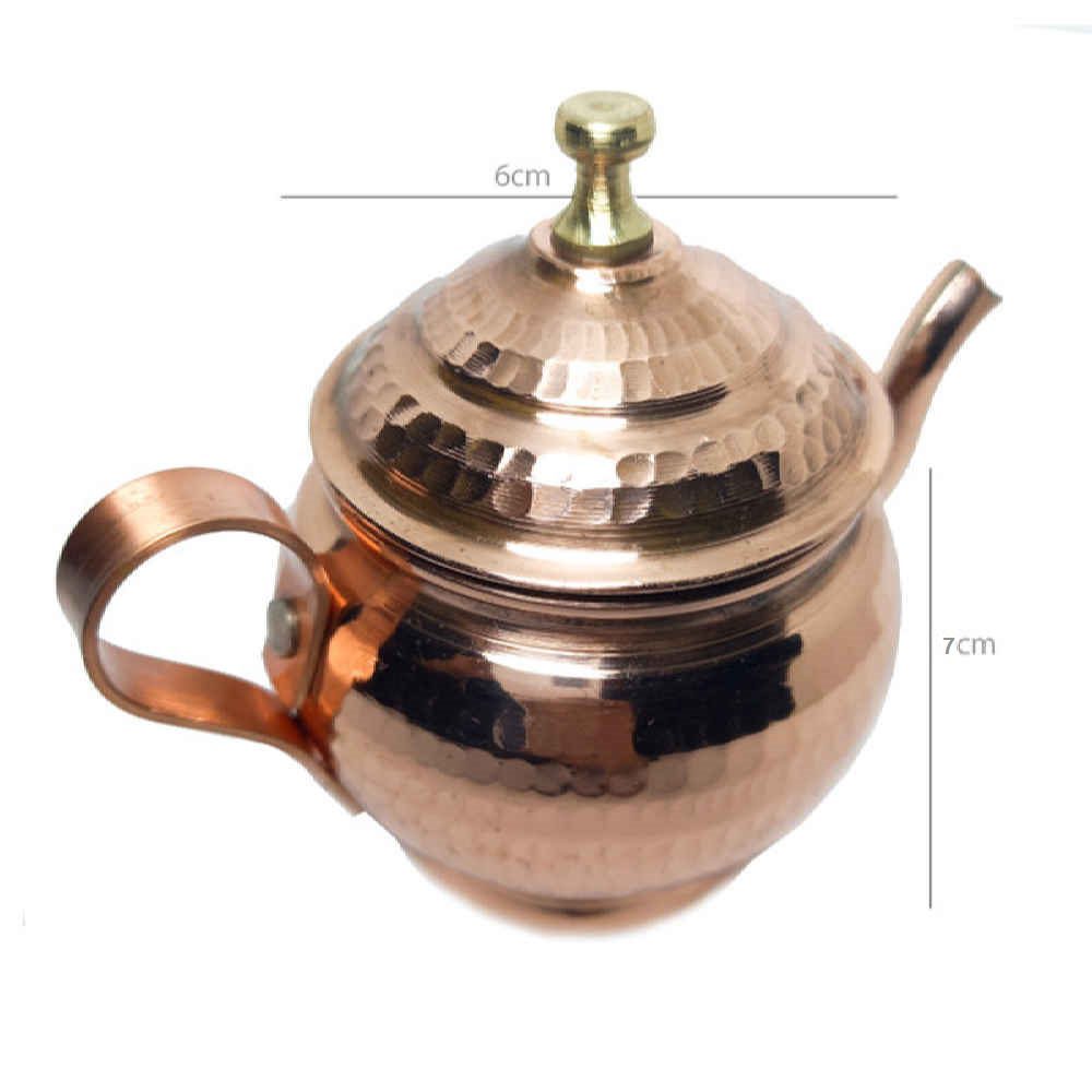 Price and Buy Copper Saffron Infuser Teapot Handcrafted Using Hammering Technique - Image 4