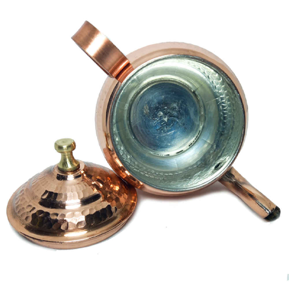 Price and Buy Copper Saffron Infuser Teapot Handcrafted Using Hammering Technique - Image 5