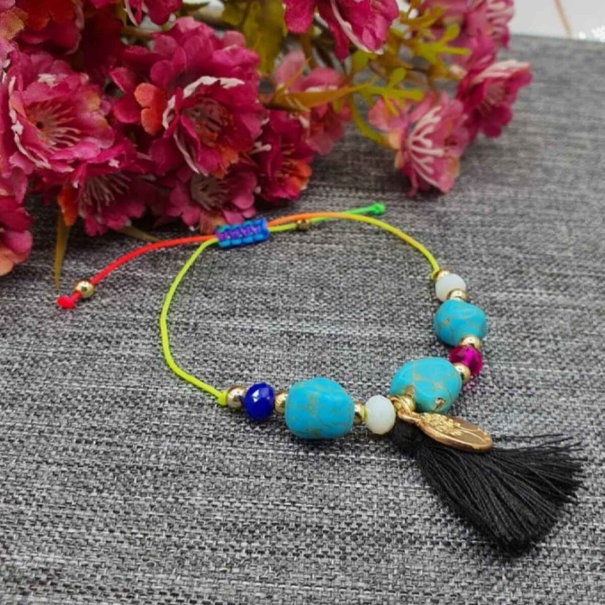 Price and Buy Cotton Anklet for Women with Gemstone Model Flower - Image 5