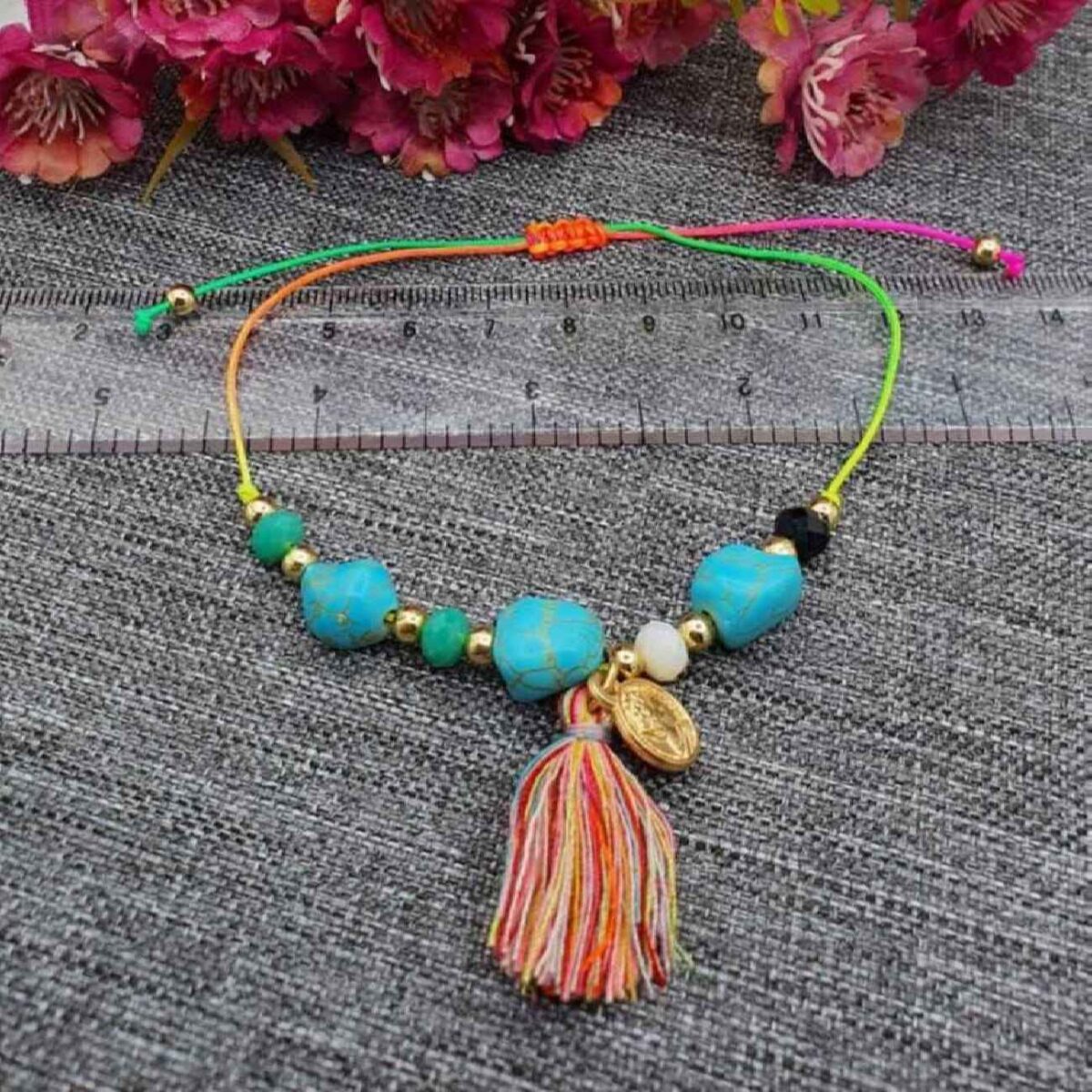 Price and Buy Cotton Anklet for Women with Gemstone Model Flower - Image 6