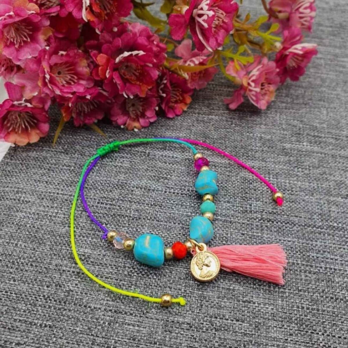 Price and Buy Cotton Anklet for Women with Gemstone Model Flower - Image 7