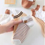 Price and Buy Cotton Bear Socks -Soft Cream & White Combo (x5) - Image 4