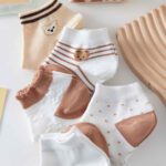 Price and Buy Cotton Bear Socks -Soft Cream & White Combo (x5) - Image 5