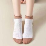 Price and Buy Cotton Bear Socks -Soft Cream & White Combo (x5) - Image 8