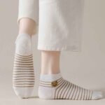 Price and Buy Cotton Bear Socks -Soft Cream & White Combo (x5) - Image 9