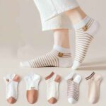 Price and Buy Cotton Bear Socks -Soft Cream & White Combo (x5) - Image 10