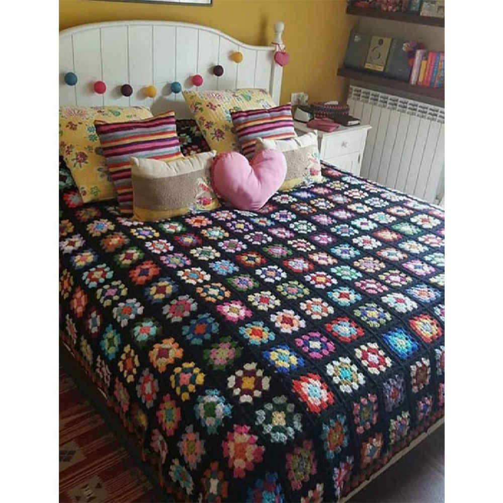 Price and Buy Cotton Crochet Bedspread – Colorful Afghan Style Blanket – Atosa