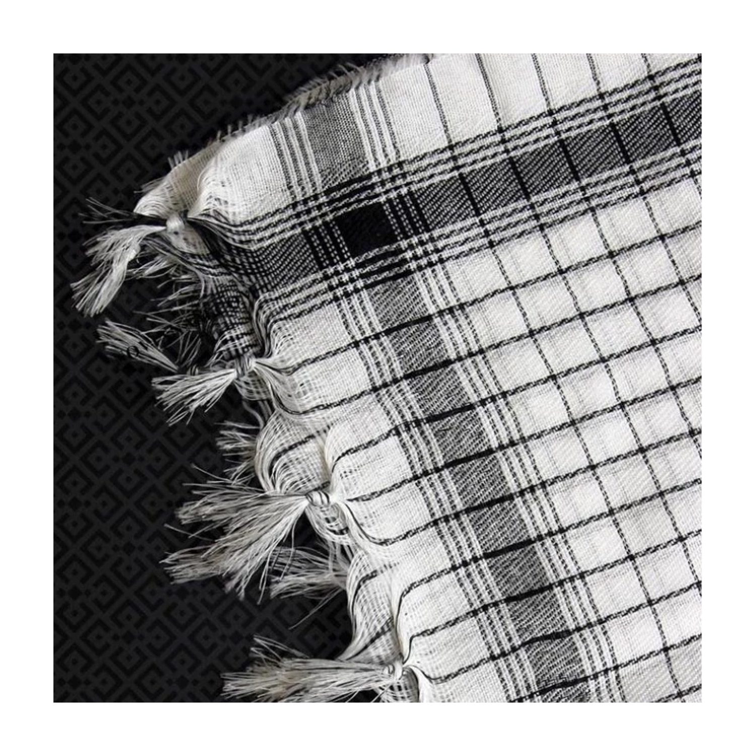 Price and Buy Cotton & Silk Keffiyeh – Elegant Checkered Arabic Scarf for Men & Women - Image 6