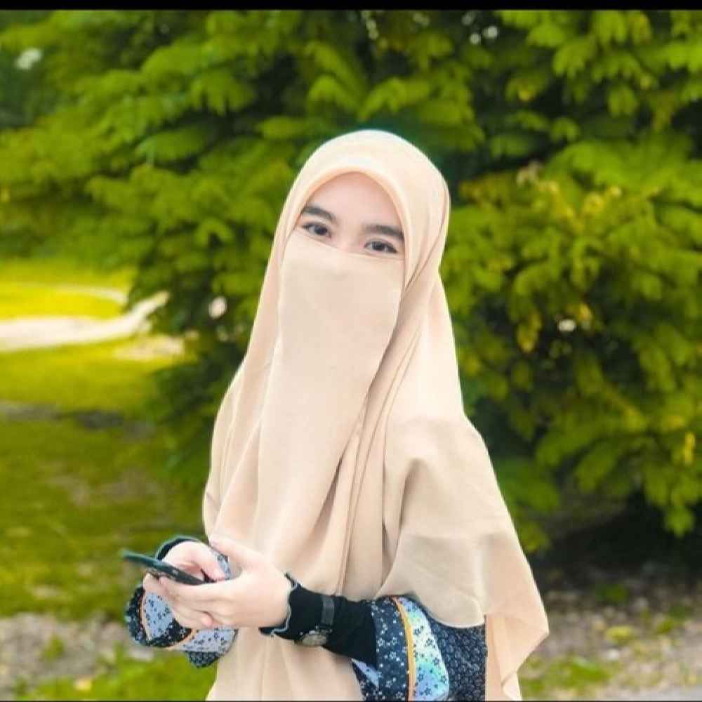 Price and Buy Cream Islamic Crepe Square Scarf & Half Niqab Set for Women - Image 4