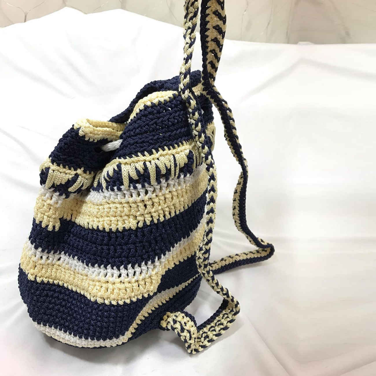 Price and Buy Crochet Casual Backpack with Geometric Design Handmade_69006fa511008.jpeg Price and Buy Crochet Casual Backpack with Geometric Design Handmade - Image 6