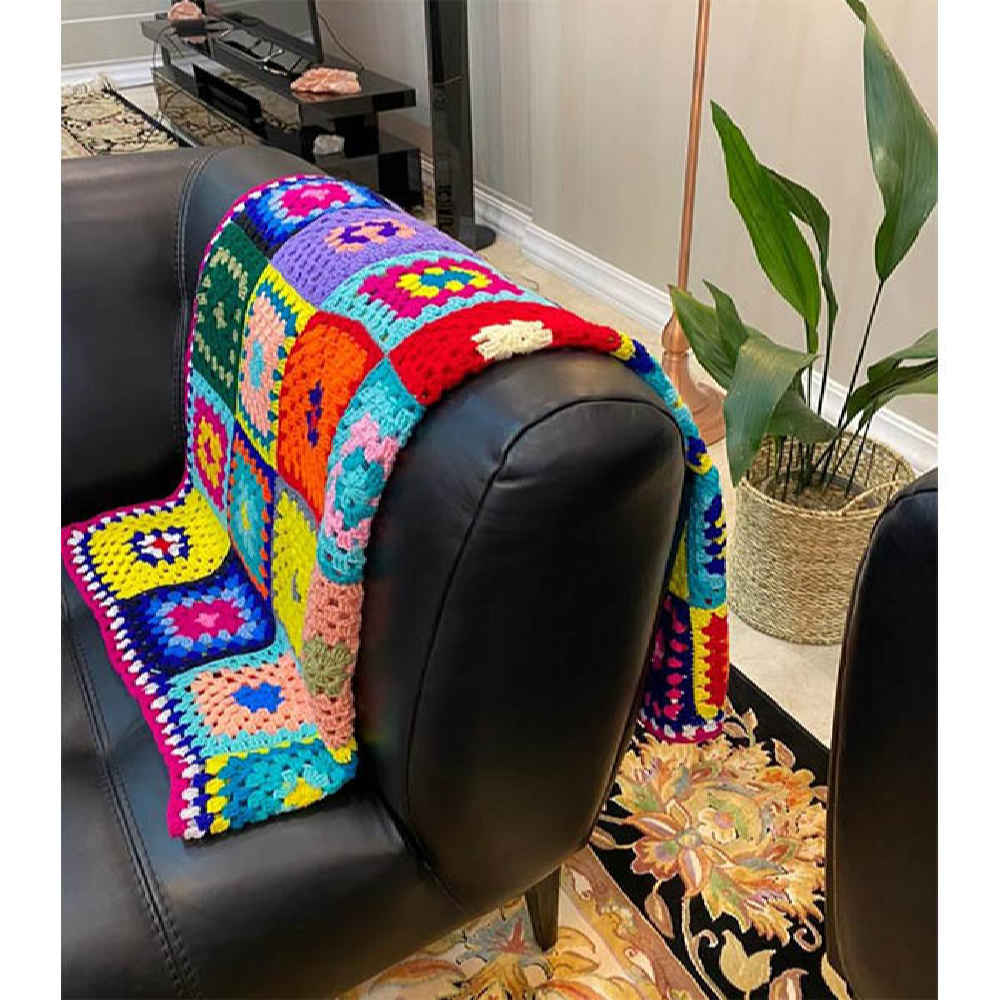 Price and Buy Crochet Throw for Sofa and Bed Checkered Bohemian Paria - Image 4