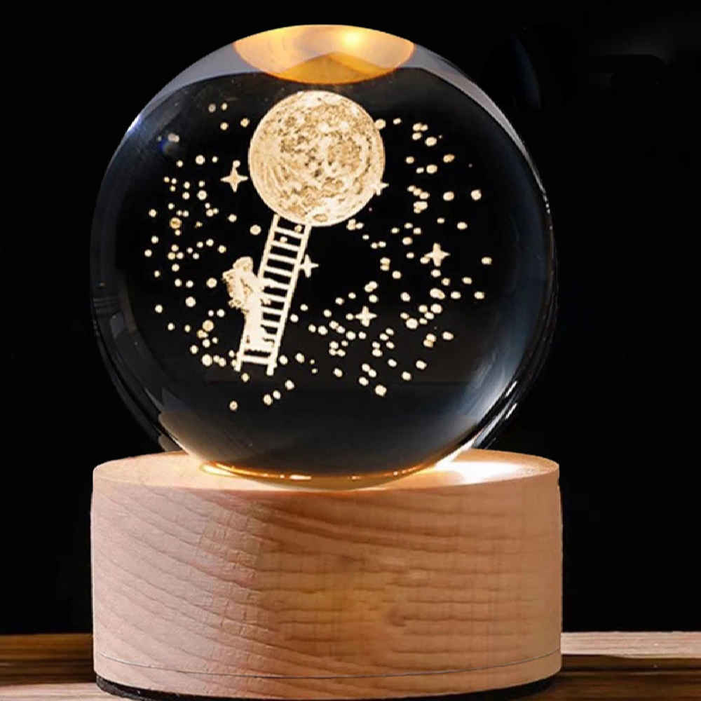 Price and Buy Crystal Ball Lamp Fantasy Night Light Moon & Astronaut - Image 4