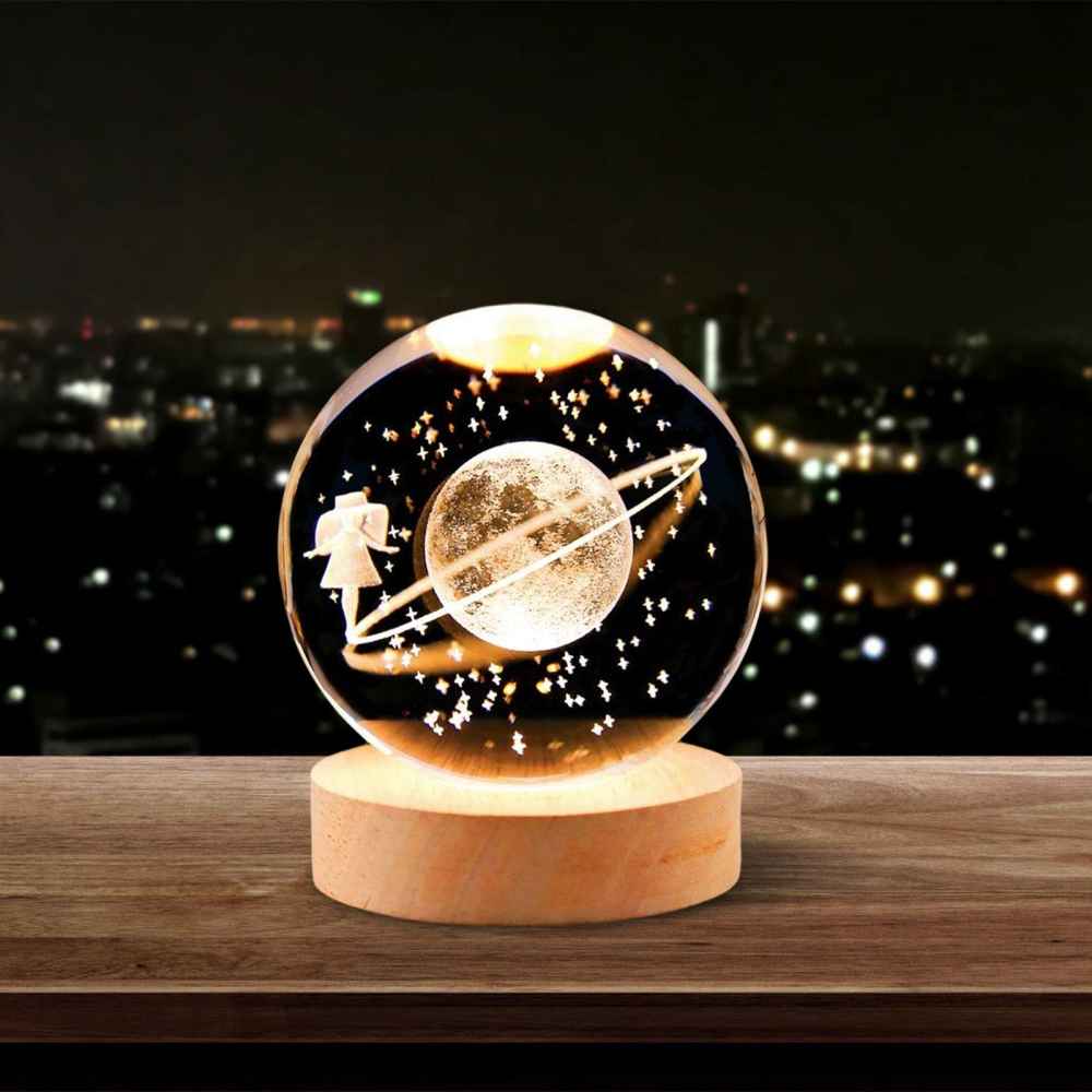 Price and Buy Crystal Ball Lamp Fantasy Night Light Moon & Girl - Image 4