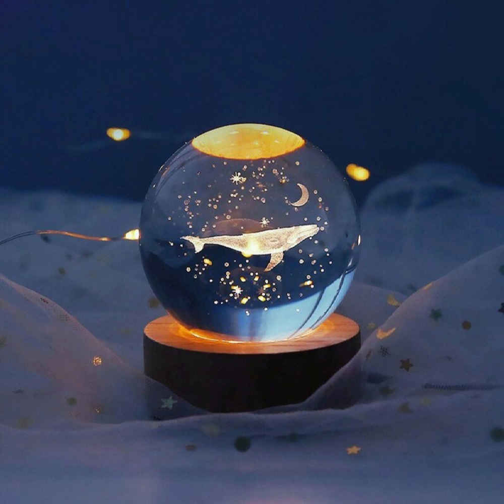 Price and Buy Crystal Ball Lamp Fantasy Night Light Moon & Whale - Image 4