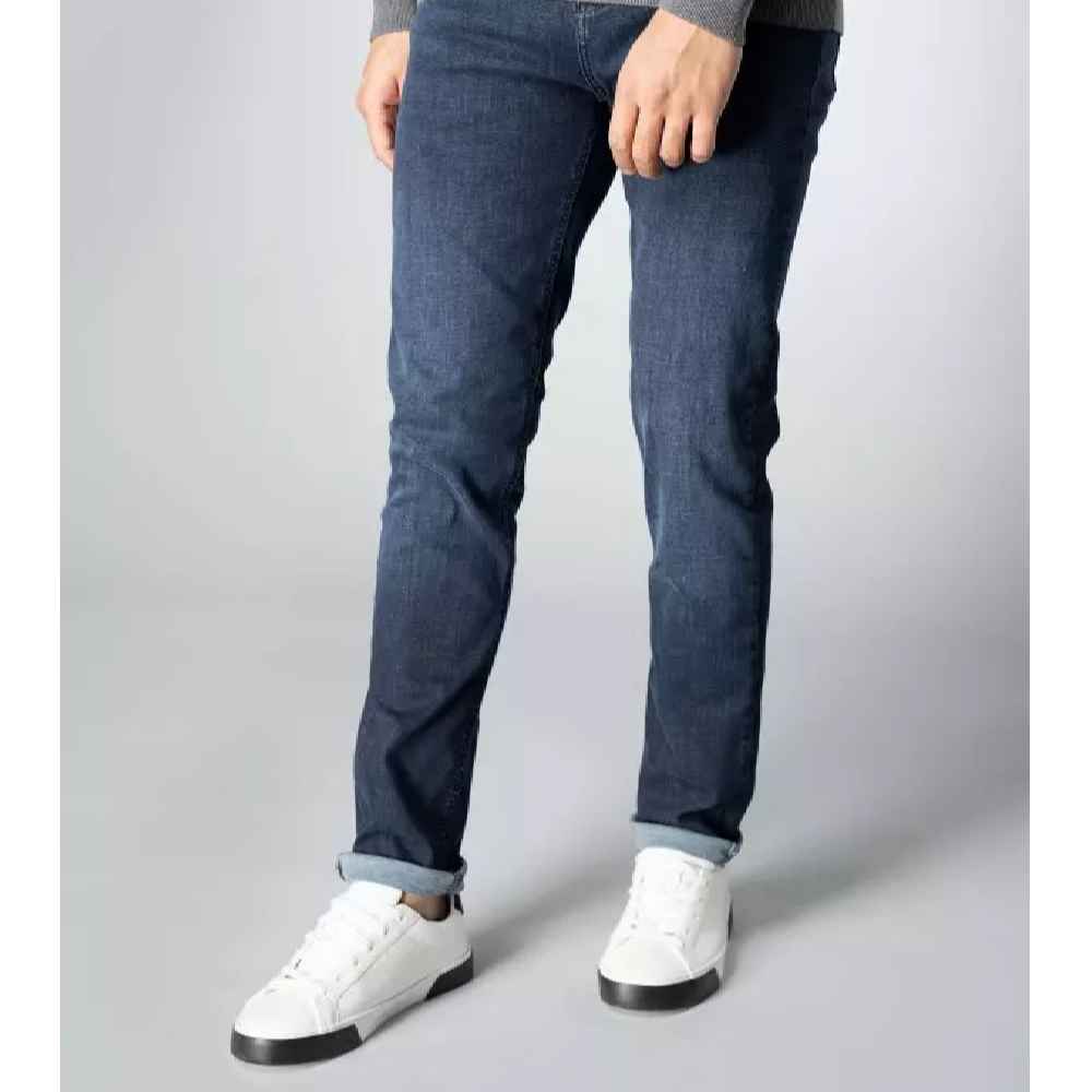 Price and Buy Cuffed Slim Fit Jeans for Men in Blue Featuring Any Occasion - Image 3
