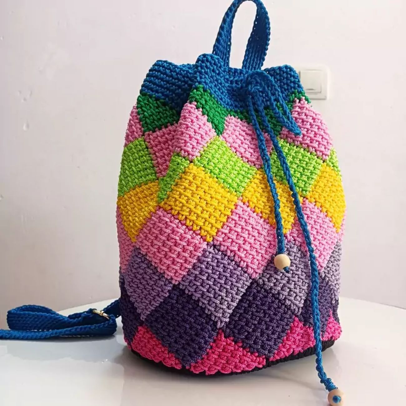 Price and Buy Custom Handmade Tunisian Crochet Bag – Colorful Design Perfect Personalized Accessory - Image 6