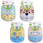Price and Buy Cute Baby Bibs for Eating with Straps Pack of 4