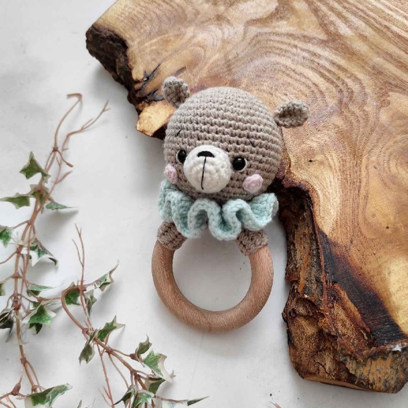 Price and Buy Cute Bear Knitted Baby Rattle with Wooden Handle – Soft, Safe & Fun for Babies_6903812447a46.jpeg Price and Buy Cute Bear Knitted Baby Rattle with Wooden Handle – Soft, Safe & Fun for Babies - Image 1