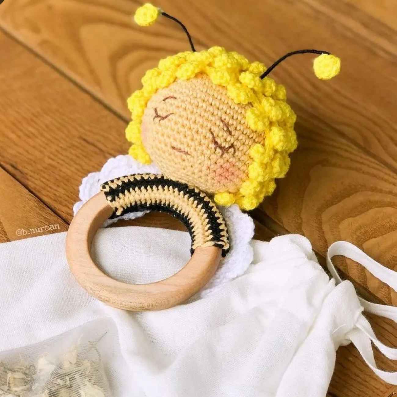 Price and Buy Cute & Safe Knitted Baby Rattle –  Ideal for Newborns & Infants with Bee Design_6903ab542be76.jpeg Price and Buy Cute & Safe Knitted Baby Rattle –  Ideal for Newborns & Infants with Bee Design - Image 1