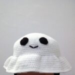 Price and Buy Cute Smiling Ghost Design Handmade Crochet Bucket Hat