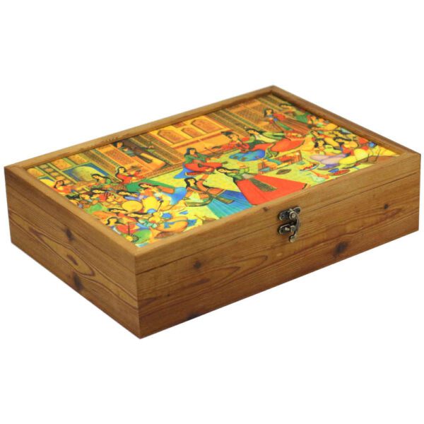 Price and Buy Dance Pattern Wooden Tea Organizer – Box with Compartments_68fcb0e54a58c.jpeg Price and Buy Dance Pattern Wooden Tea Organizer – Box with Compartments