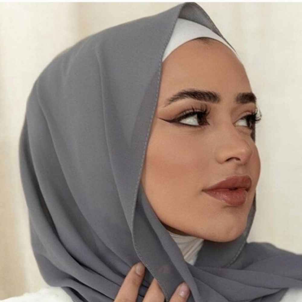 Price and Buy Dark Gray Chiffon Shayla Hijab for Muslim Women - Image 3