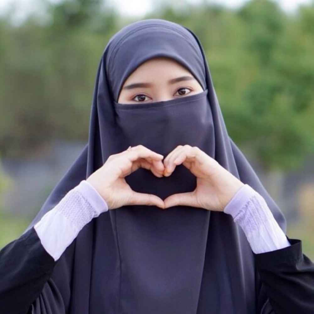 Price and Buy Dark Gray Islamic Crepe Scarf & Half Niqab Set for Women