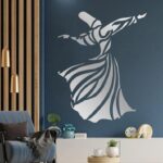 Price and Buy Decorative Artistic Persian Plexiglass Wall Mirror – Sufi Whirling Design (26 Pieces)