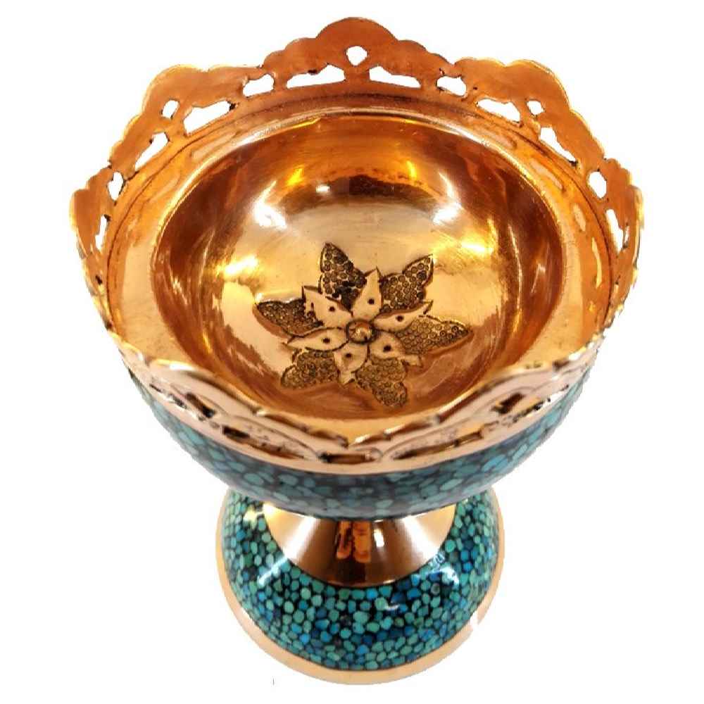 Price and Buy Decorative Bowl Persian Artisan-Crafted Turquoise Inlay Hananeh - Image 5