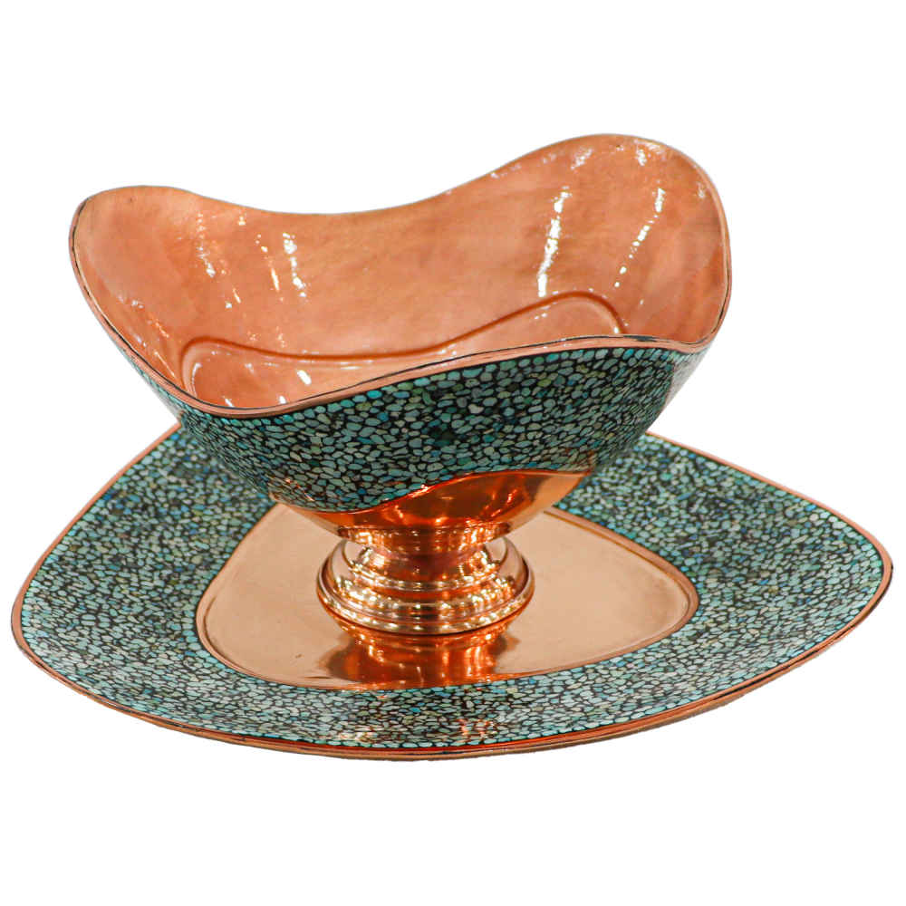Price and Buy Decorative Bowl & Plate Persian Artisan-Crafted Turquoise Inlay